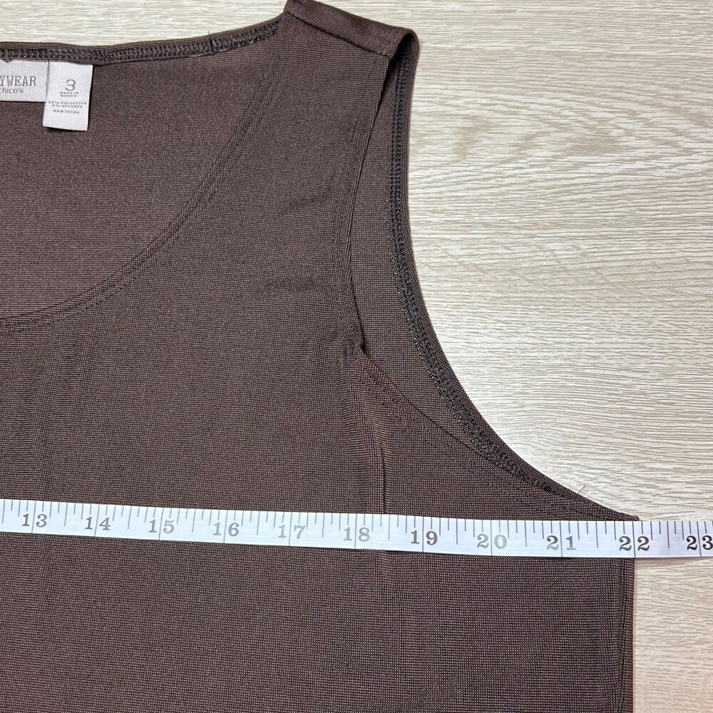 Chico's - Tank Top Women's XL Solid Brown Scoop Neck Sleeveless Stretch - Picture 8 of 10